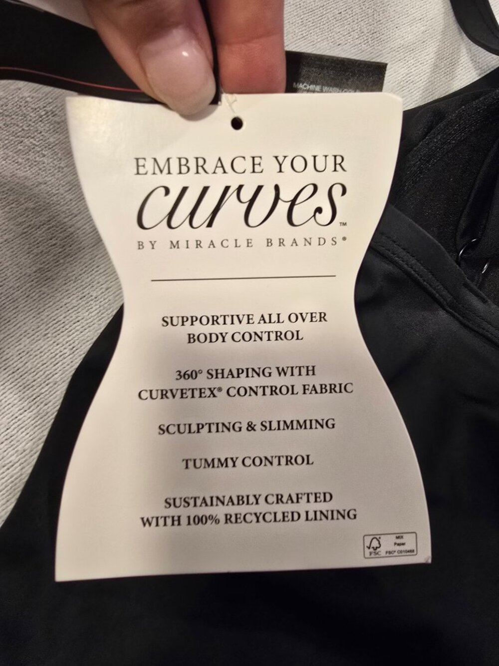 Embrace Your Curves by Miracle Brands Swimsuit Black One Piece 2X NWT - Picture 13 of 16
